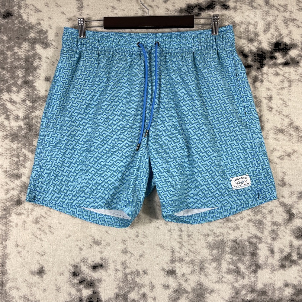 Beach‎ Bros Swim Trunks Mens Size Extra Large Blue Beach Pool Summer Vacation
